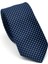 Mavi Nokta Desenli Lacivert Dokuma Kumaş Mendilli Slim Fit Kravat // SDK-2510-2 1