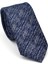 Gri Kırcıllı Desenli Lacivert Dokuma Kumaş Mendilli Slim Fit Kravat // SDK-2501-2 1