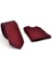 Kırmızı Kırcıllı Desenli Bordo Dokuma Kumaş Mendilli Slim Fit Kravat // SDK-2501-4 2