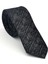 Gri Kırcıllı Desenli Siyah Dokuma Kumaş Mendilli Slim Fit Kravat // SDK-2501-1 1