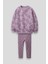 Kız Çocuk Pamuklu Lila Çiçek Desenli Sweatshirt ve Tayt Takım - Rahat ve Şık Günlük Kombin 1