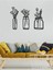 Bahar Çiçekleri Metal Duvar Tablosu 22X55CM, 3'lü Set, Siyah 3