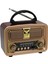 Nostaljik Taşınabilir Radyo, Şarjlı, Pilli, Bt, Usb, Sd, Fm, Şık Tasarım 1