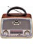 Kahverengi Eskitme Nostalji Radyo, Bluetooth, Fm, Sd Kart, Aux, Şık Tasarım 3
