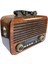 Nostalji Müzik Kutusu Bluetooth USB Sd Radyo Mp3 Player Bej 2