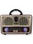 Ahşap Görünüm Nostalji Radyo, Bluetooth, Usb, Sd Kart, Fişli, Şarjlı ve Pilli 1