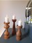 Ahşap Dekoratif Mumluk Şamdan 25X22X19 Cm, Mum Çapı 5,5 cm 3