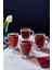 Turuncu 4’lü Cam Ayaklı Kulplu Çay Kahve Bardağı 200ML Set 1
