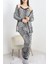 Seka Viskon 3'lü Set Pijama Takımı Siyahleopar - 70099.1050. 1