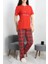 Seka Viskon Pijama Takımı Kırmızıekose - 50562.1961. 1