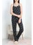 Seka Milan Kumaş Ip Askılı Pijama Takımı Siyahbeyaz - 50597.1857. 1
