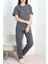 Seka Manşetli Süprem Alt Üst Aynı Pijama Takımı Fümebeyaz - 50673.1961. 1
