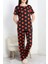 Seka Milan Kumaş Alt Üst Aynı Pijama Takımı Siyahkırmızı - 50607.1048. 1