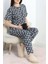 Seka Manşetli Süprem Alt Üst Aynı Pijama Takımı Füme - 50673.1961. 1