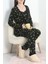 Seka Viskon 3'lü Set Pijama Takımı Siyahsarı - 70099.1050. 1