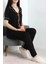 Seka Kiraz Nakışlı Biyeli Viskon Pijama Takımı Siyah - 40562.1857. 1