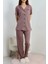 Seka Baskılı Düğmeli Pijama Takım Patlıcanmor - 50776.1773. 1