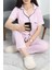 Seka Viskon Düğmeli Pijama Takımı Lilaçizgili - 50682.1048. 1