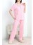 Seka Milan Kumaş Düğmeli Pijama Takımı Pembeçizgili1 - 750.1287. 1