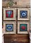 Renkli Taş Çerçeveli 20X20CM 4'lü Set, Şık ve Zarif Dekoratif Tablo 1