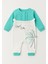 Elegant Baby Mint Yeşili Çiçek Desenli Uzun Kollu Bebek Tulum 2