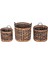Dekoratif Saklama Sepeti Hasır Rattan Water Hyacinth / Su Sümbülü Yuvarlak 3'lü Takım Set 1