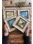 20X20CM Çerçeveli Taş Tablo Seti, 4'lü, Renkli, Dekoratif, Modern, Şık, Ev ve Ofis Için 3