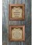 Ahşap Çerçeveli Taş Duvar Dekoru 28X28 cm 2'li Set, Renkli, Şık ve Zarif Dekorasyon Parçası 1