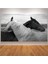 Siyah Beyaz Çift At Dekoratif Kanvas Tablo, Zarif Dekorasyon Parçası 1