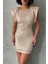 Aurora Kadın Altın Payetli Taş Işlemeli Mini Elbise – Zarif Gece Şıklığı 4
