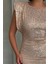 Aurora Kadın Altın Payetli Taş Işlemeli Mini Elbise – Zarif Gece Şıklığı 5