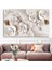 Büyük Boy Dekoratif Kabartma Çiçek Kanvas Tablo 100X150 cm Beyaz 1