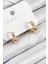 Mulvxxmd XDN02 Pirinç Zirkon Taşlı Halka Model Gold Renk Kadın Küpe (Mulvix) 1