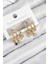 Mulvxxmd XDN02 Pirinç Zirkon Taşlı Yıldız ve Kelebek Model Gold Renk Kadın Küpe (Mulvix) 1