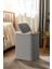 Katlanabilir 100 Lt Bambu Kenarlı Kumaş Çamaşır Sepeti, 54X33X58 Cm, Gri Renk 3