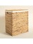 Bej Dikdörtgen Örgülü Hasır Çamaşır Sepeti, 45X35X54 cm 1