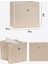 Bej 6'lı Kapaksız Saklama Kutusu Sepet Organizer 30X30X30CM 5