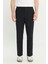 Regular Fit Normal Kesim Lastik Bel Detaylı Siyah Chino Pantolon 3