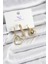 Pirinç Zirkon Taşlı Kalp Model Gold Renk 3'lü Kadın Küpe - TJ-BKP10936 1