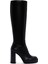Kadın Siyah Fermuarlı Yüksek Topuklu Deri Çizme 25WFD100418 1