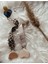 2' Li Doğal Ahşap Kuş-Kalp Leopar Desenli Pamuk Kumaş Bebek Emzik Askı Set 2