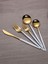 6 Adet Paslanmaz Çelik Yemek Çatalı, Gold ve Beyaz Saplı, Şık ve Dayanıklı Set 3