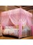 Saray Tarzı Şifreleme Ayaklı Paslanmaz Çelik Üç Kapılı Cibinlik, Özellikler: 22 mm Braket, Boyut: 180X200 cm (Pembe) (Yurt Dışından) 1