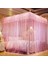 Saray Tarzı Şifreleme Ayaklı Paslanmaz Çelik Üç Kapılı Cibinlik, Özellikler: 22 mm Braket, Boyut: 180X200 cm (Pembe) (Yurt Dışından) 2