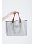 Kadın Beyaz Petek Desenli Şeffaf Büyük Boy Plaj ve Alışveriş Shopper Tote Omuz Çantası 1
