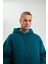 Unisex Double Oversize Kapüşonlu Basic Sweatshirt - Koyu Deniz Yeşili 6