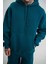 Unisex Double Oversize Kapüşonlu Basic Sweatshirt - Koyu Deniz Yeşili 8
