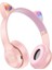 Bluetooth 5. 0 Kedi Tasarımlı Katlanabilir Kulak Üstü Kulaklık Pembe 1