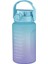 Çift Renkli 1500 ml Spor Matara, Pipetli ve Pipetsiz Kullanım, Motivasyon Stickerli 1
