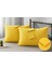 Sarı Yastık Kılıfı Pamuk Kumaş Kapaklı (2 Adet) 50 x 70 cm 8